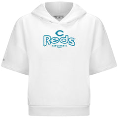 Cincinnati Reds Levelwear Women's Amber Short Sleeve Cornerstone Hoodie Clearance