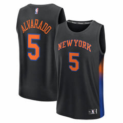 Fanatics - Jose Alvarado New York Knicks Fast Break Replica Jersey - Black - Statement Edition