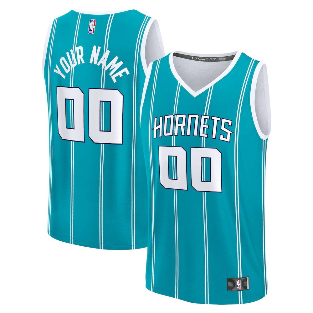 Fanatics - Charlotte Hornets Fast Break Custom Jersey - Icon Edition - Teal