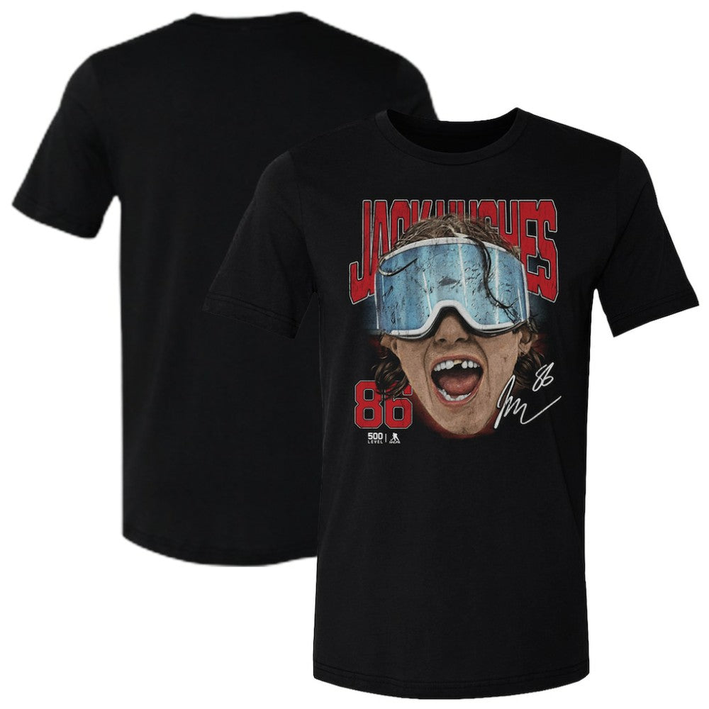 Jack Hughes US Men's Hockey 500 Level Goggles T-Shirt Black