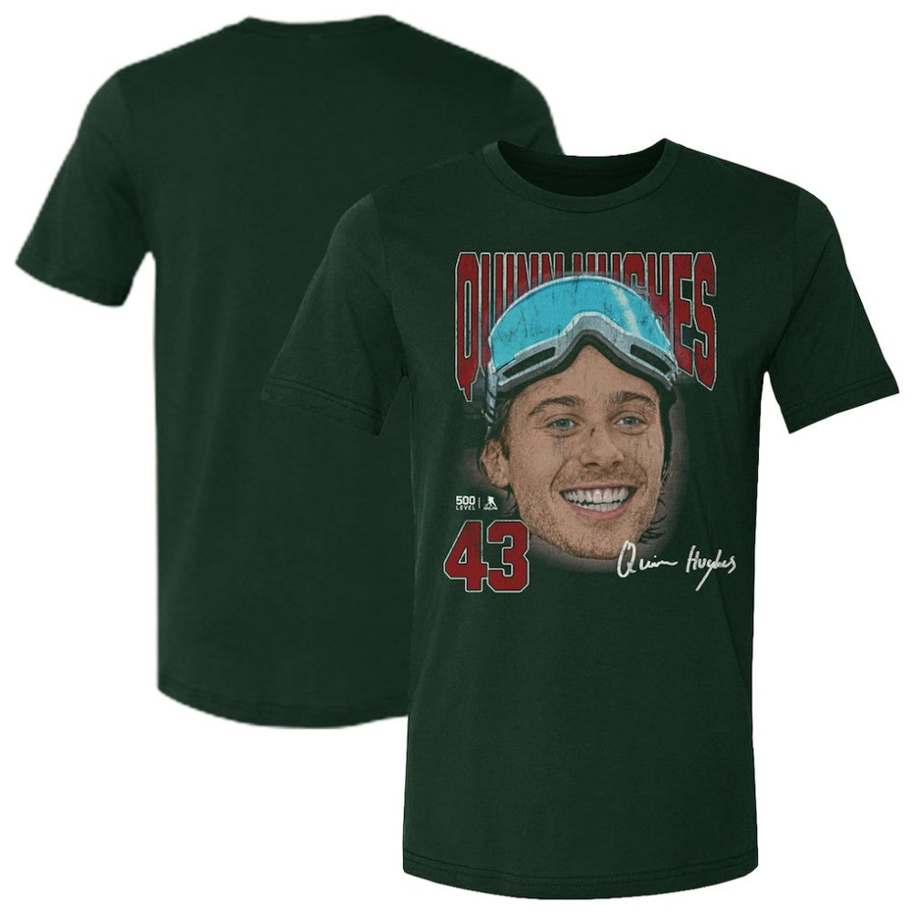 Quinn Hughes US Men's Hockey 500 Level Goggles T-Shirt Forest Green