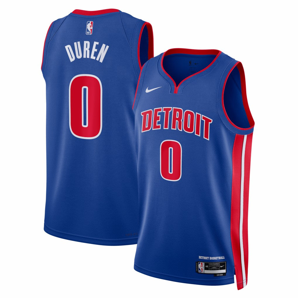 Nike - Jalen Duren Detroit Pistons Unisex Swingman Jersey - Icon Editi- Blue