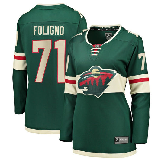 Nick Foligno Minnesota Wild Fanatics Women's Home Breakaway Jersey - Green | NHL Jerseys