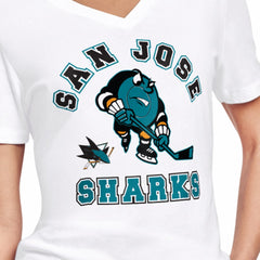 San Jose Sharks - Starter Women's Tough Puck T-Shirt White