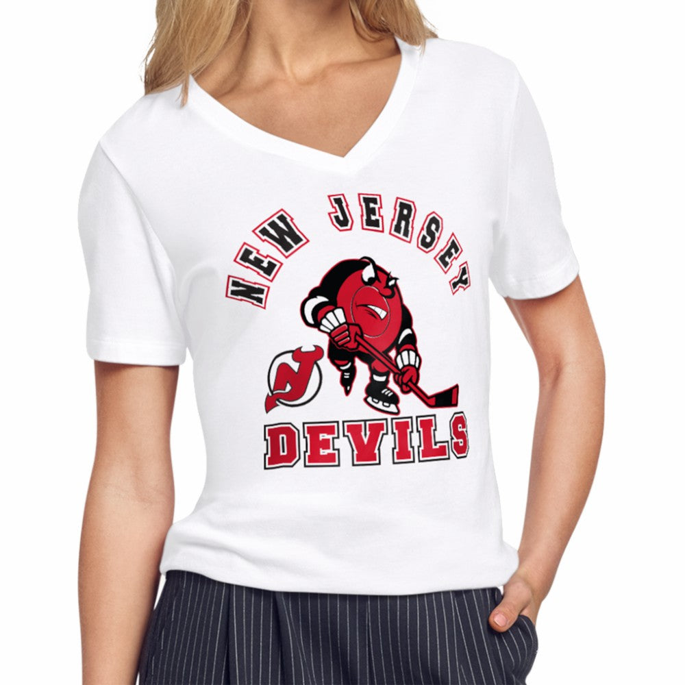 New Jersey Devils - Starter Women's Tough Puck T-Shirt White
