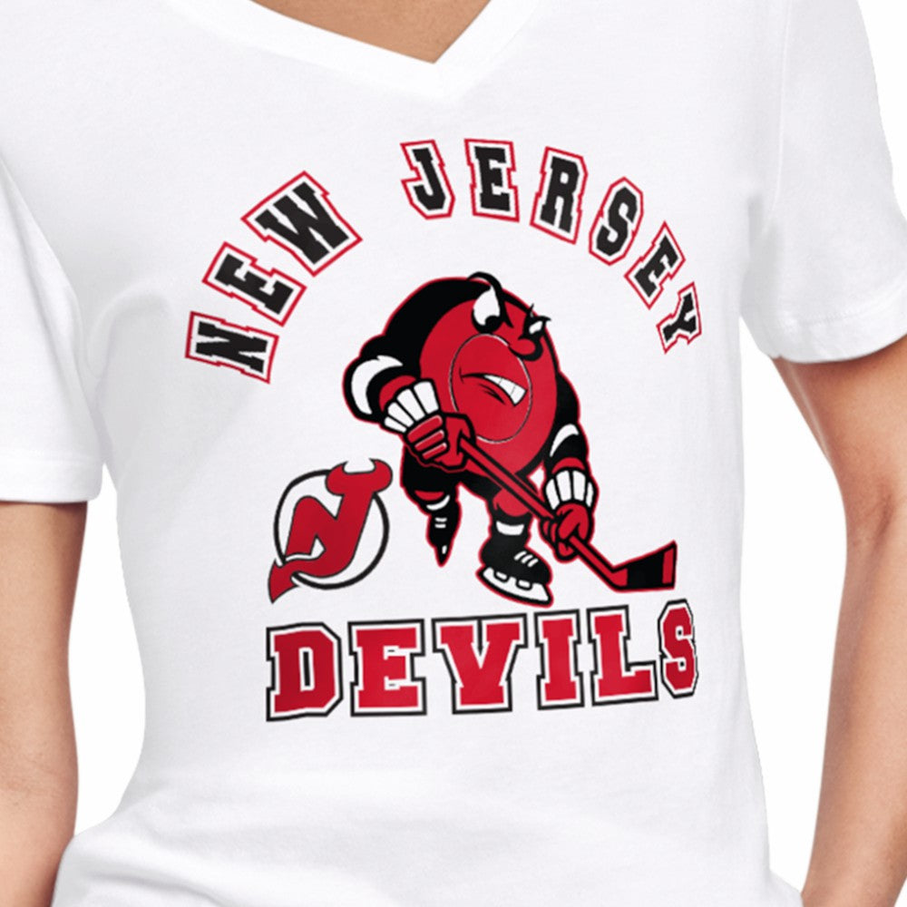 New Jersey Devils - Starter Women's Tough Puck T-Shirt White