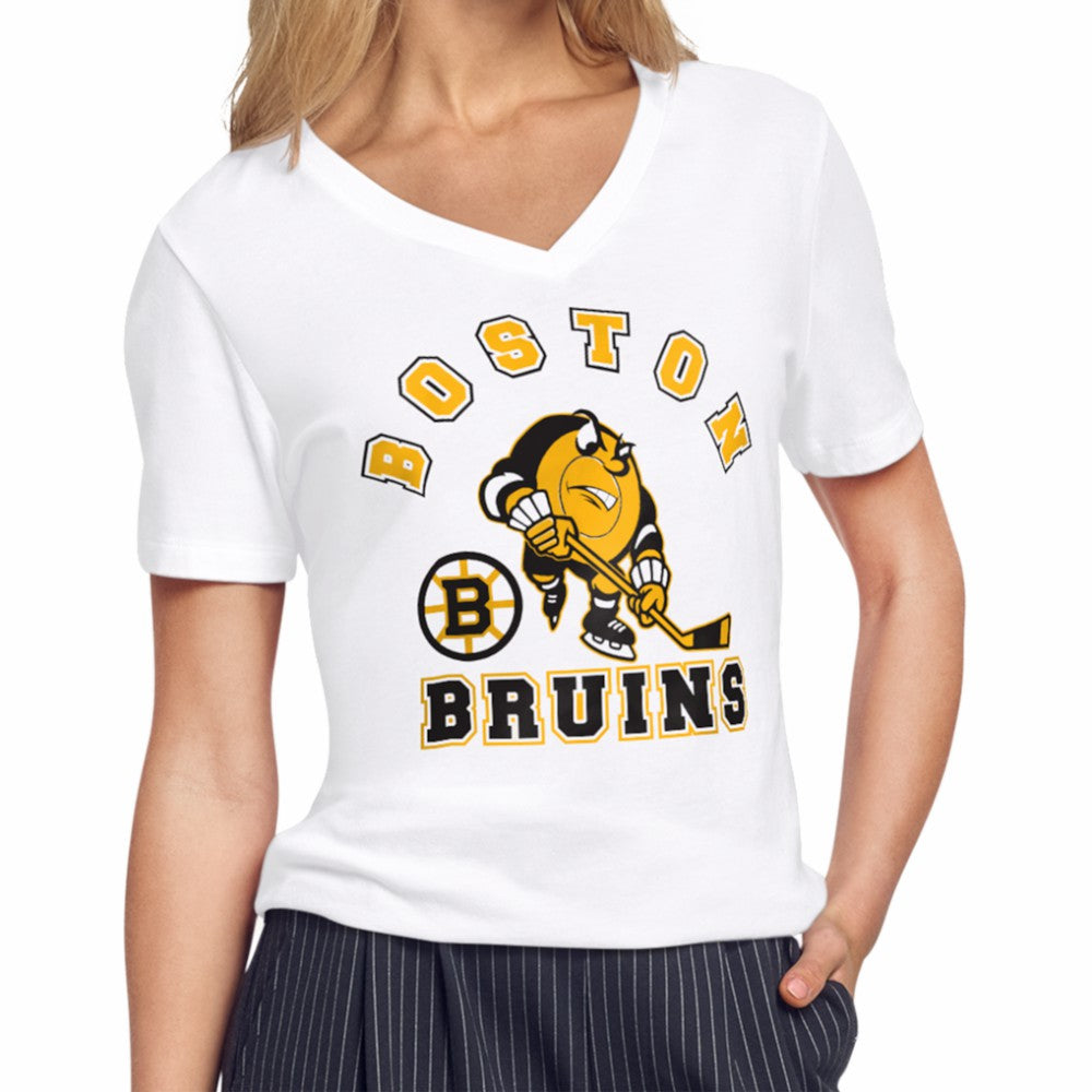 Boston Bruins Starter Women's Tough Puck T-Shirt White