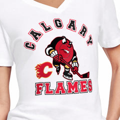 Calgary Flames - Starter Women's Tough Puck T-Shirt White