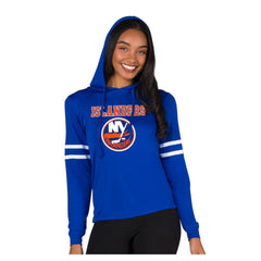 New York Islanders - Concepts Sport Women's Marathon Long-Sleeve Hooded T-Shirt Royal