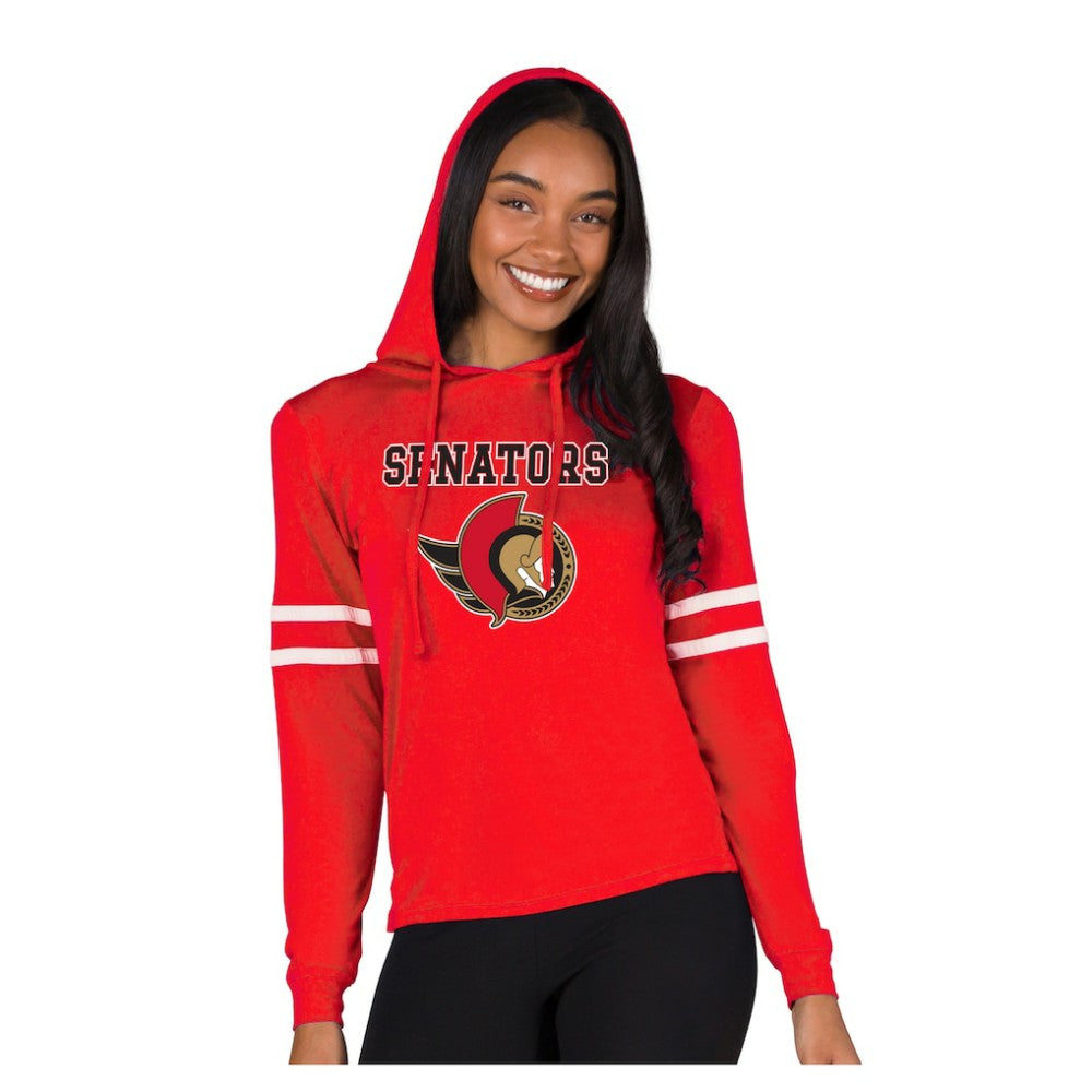 Ottawa Senators - Concepts Sport Women's Marathon Long-Sleeve Hooded T-Shirt Red