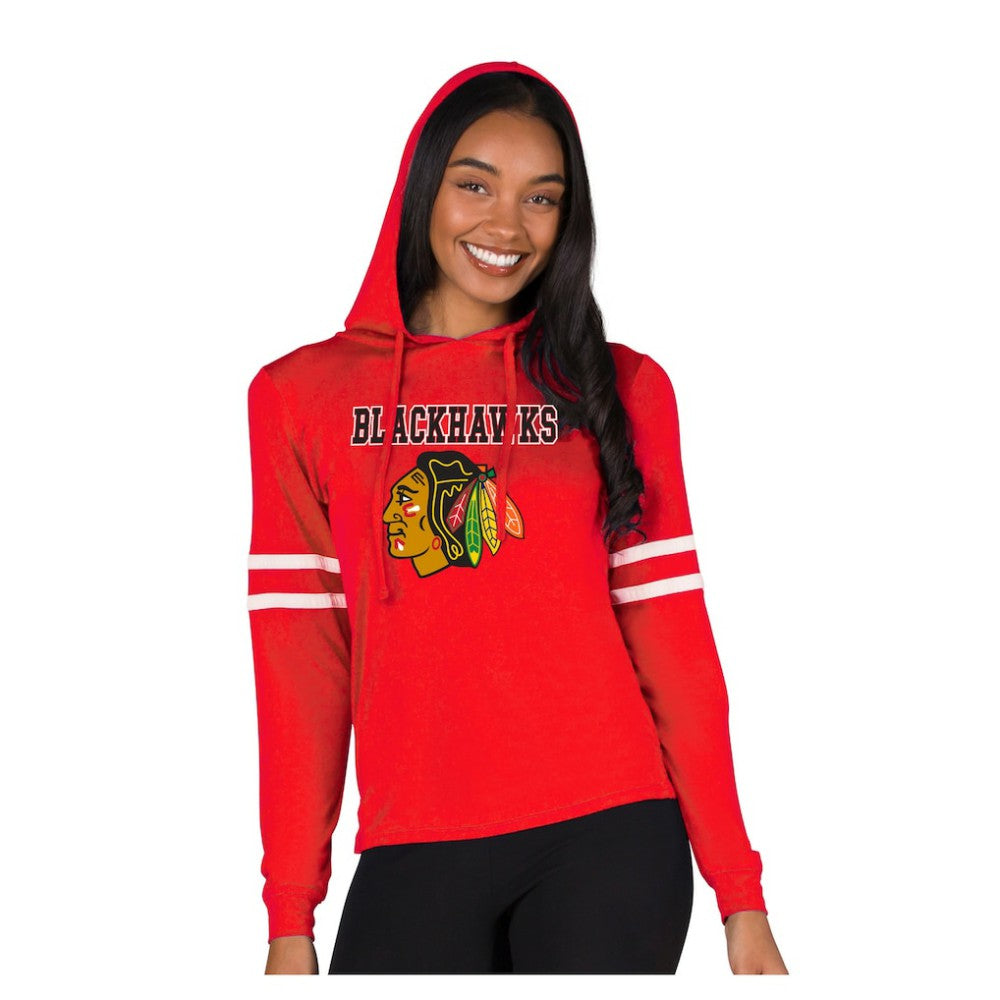 Chicago Blackhawks Concepts Sport Women's Marathon Long-Sleeve Hooded T-Shirt Red