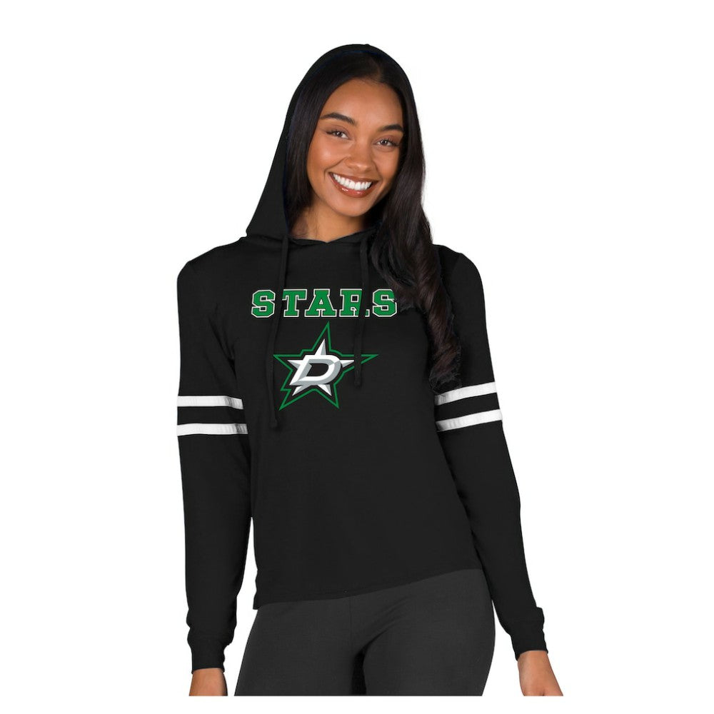 Dallas Stars - Concepts Sport Women's Marathon Long-Sleeve Hooded T-Shirt Black
