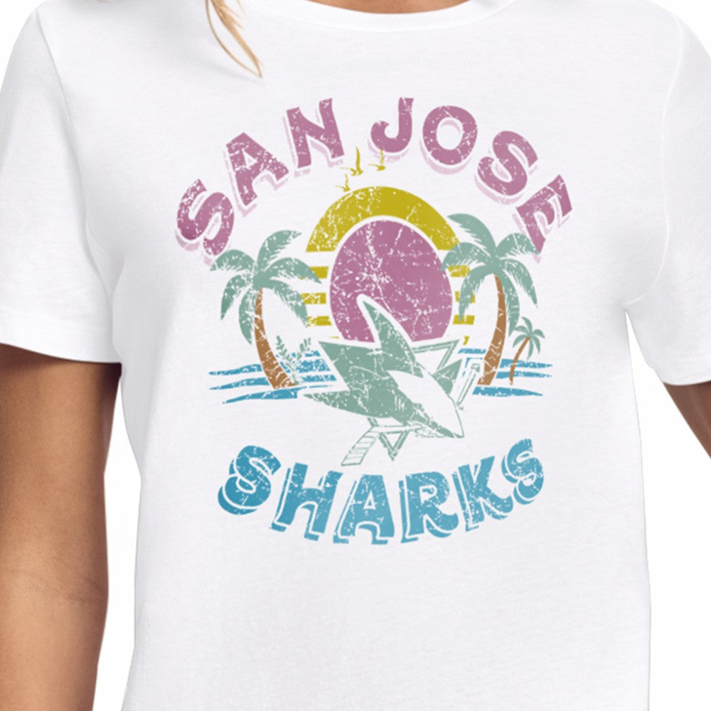 San Jose Sharks - Starter Women's Tonal Beach T-Shirt White