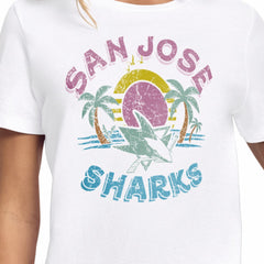 San Jose Sharks - Starter Women's Tonal Beach T-Shirt White