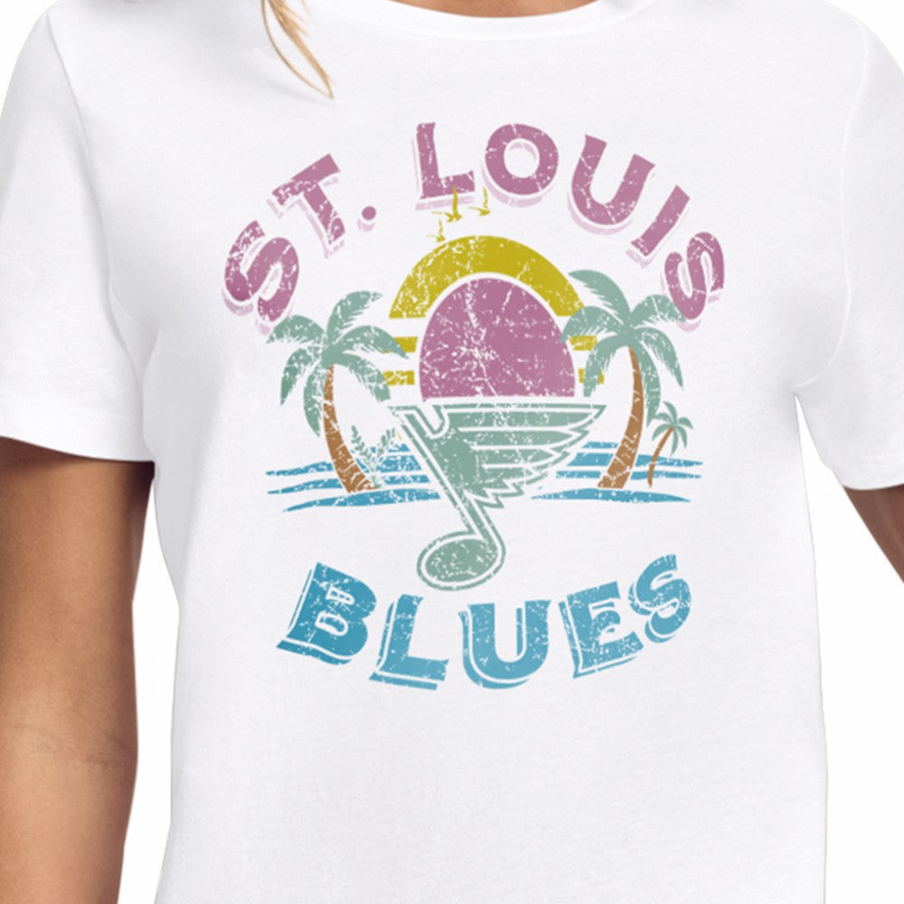 St. Louis Blues - Starter Women's Tonal Beach T-Shirt White