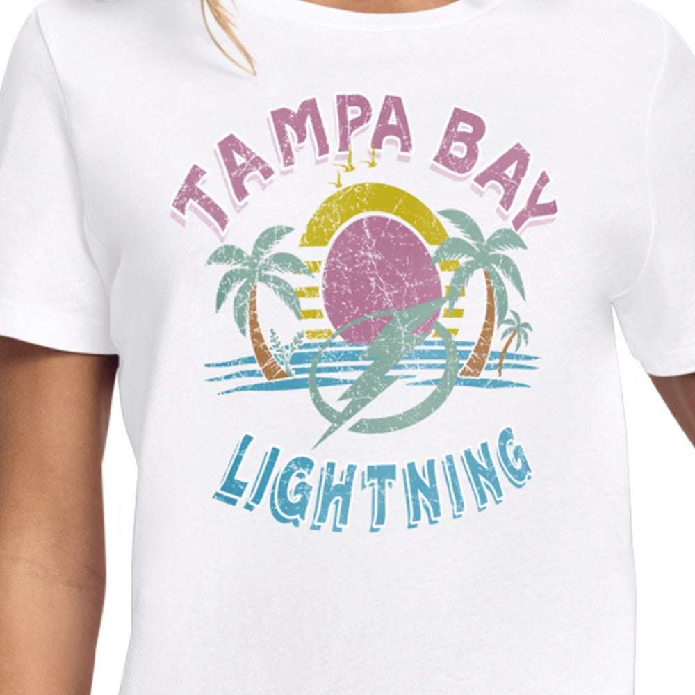 Tampa Bay Lightning - Starter Women's Tonal Beach T-Shirt White