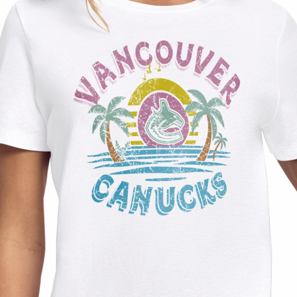 Vancouver Canucks - Starter Women's Tonal Beach T-Shirt White