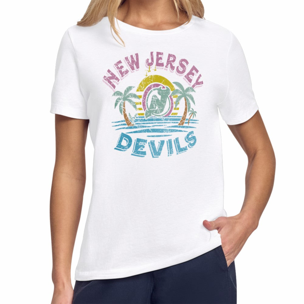 New Jersey Devils - Starter Women's Tonal Beach T-Shirt White