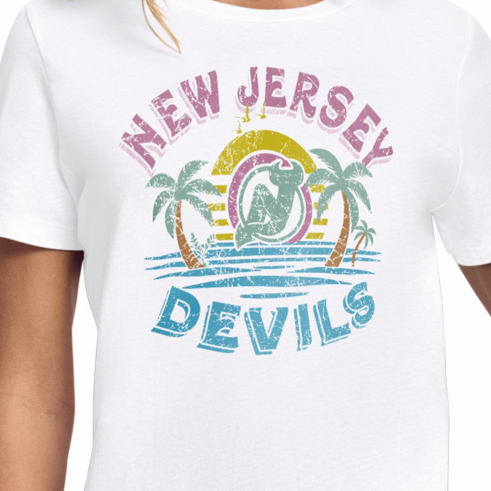 New Jersey Devils - Starter Women's Tonal Beach T-Shirt White
