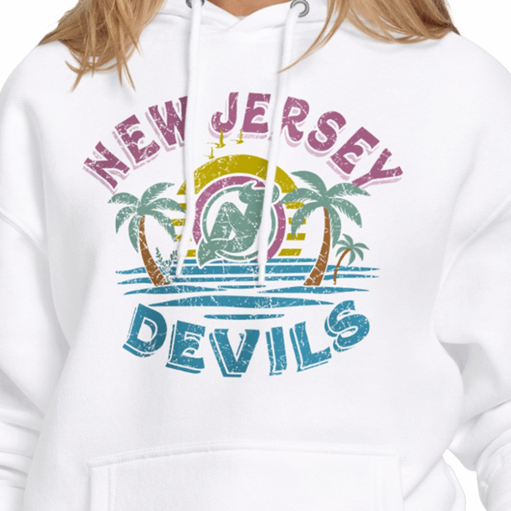 New Jersey Devils - Starter Women's Tonal Beach Hoodie White