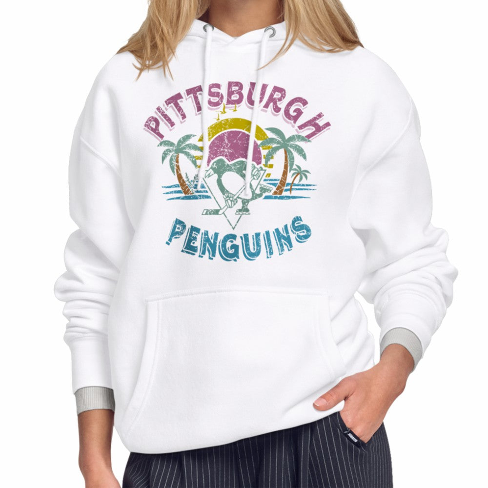 Pittsburgh Penguins Starter Women's Tonal Beach Hoodie White