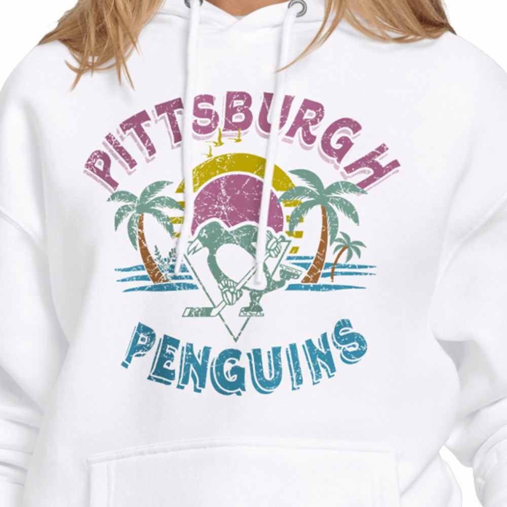Pittsburgh Penguins Starter Women's Tonal Beach Hoodie White