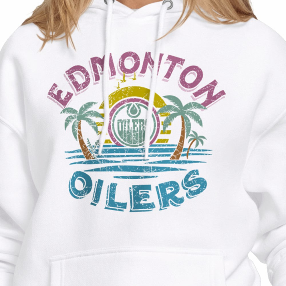 Edmonton Oilers - Starter Women's Tonal Beach Hoodie White