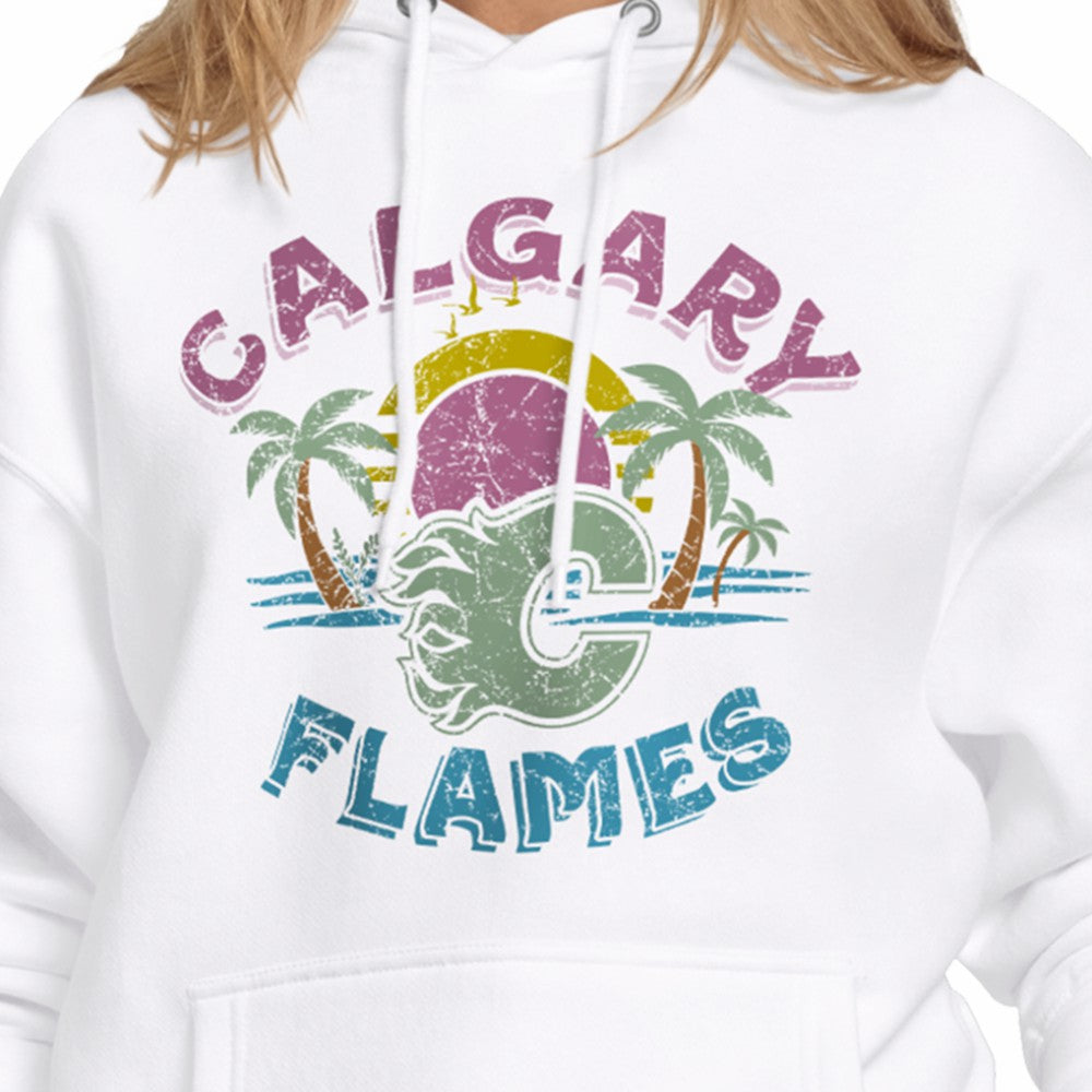 Calgary Flames - Starter Women's Tonal Beach Hoodie White