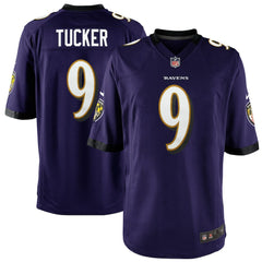 Justin Tucker Baltimore Ravens Youth Game Jersey Purple - Nike