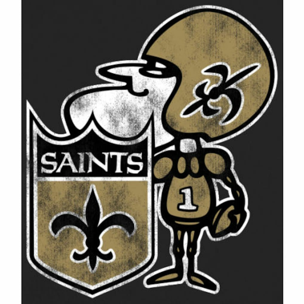New Orleans Saints Throwback Logo Pullover Hoodie Black - NFL