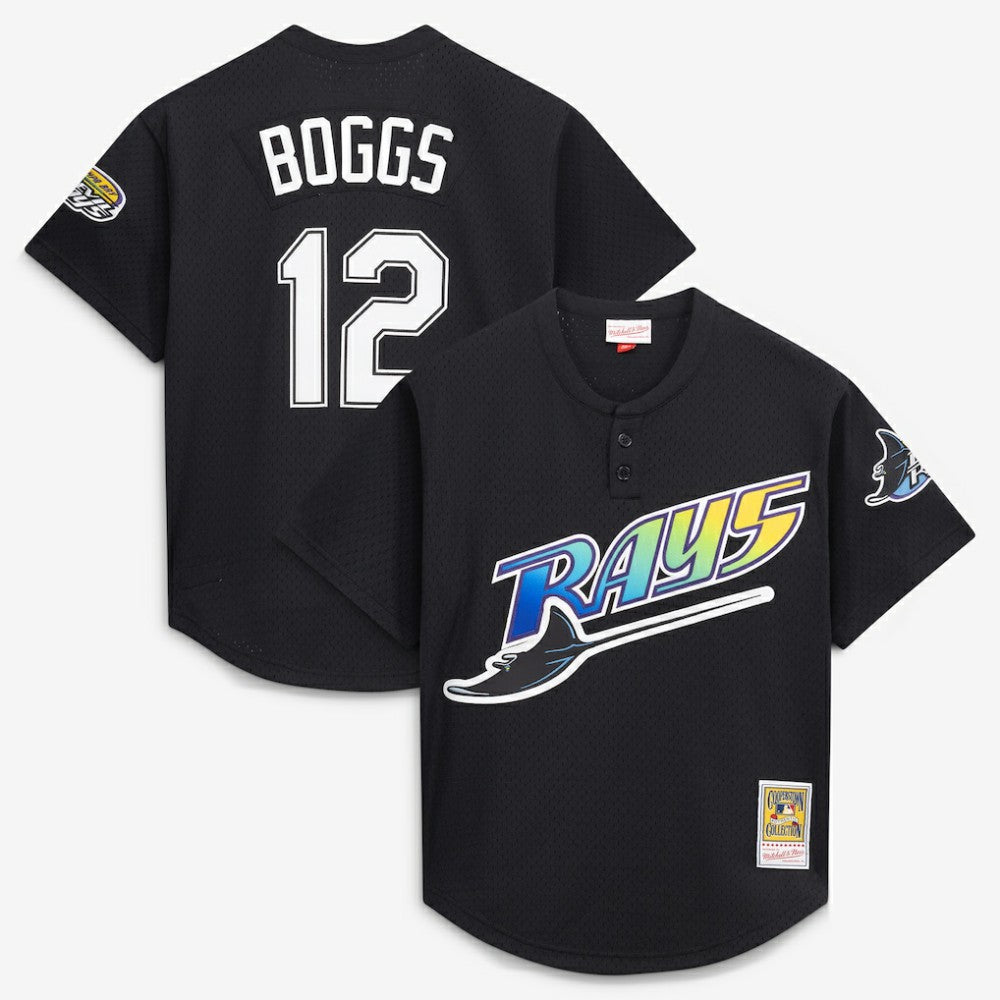 Wade Boggs Tampa Bay Rays Mitchell & Ness Authentic Batting Practice Jersey - Black | MLB Jerseys
