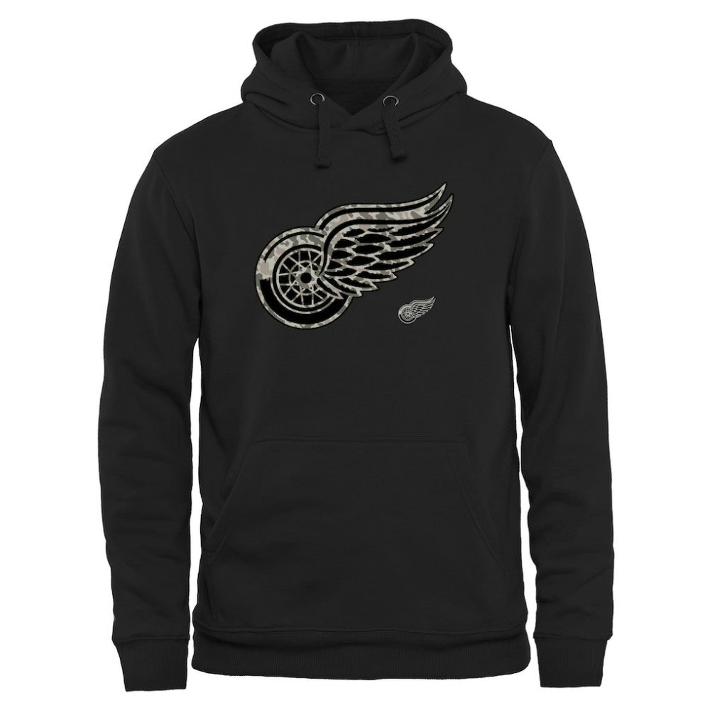 Men's Detroit Red Wings - Black Rink Warrior Pullover Hoodie