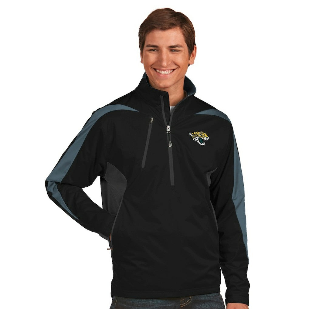 Jacksonville Jaguars Antigua Discover Desert Dry Xtra-Lite Half-Zip Jacket Black - NFL