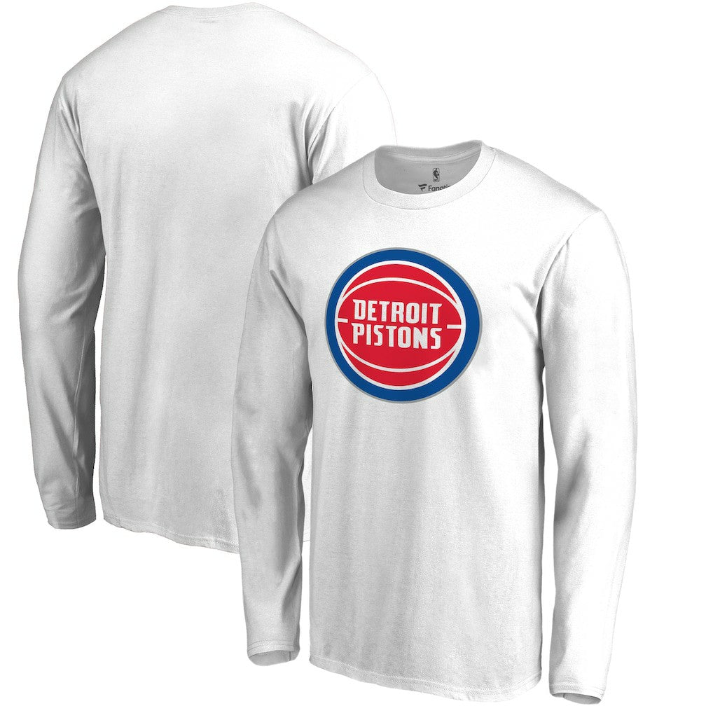 NBA - Detroit Pistons Primary Logo Long Sleeve T-Shirt - White