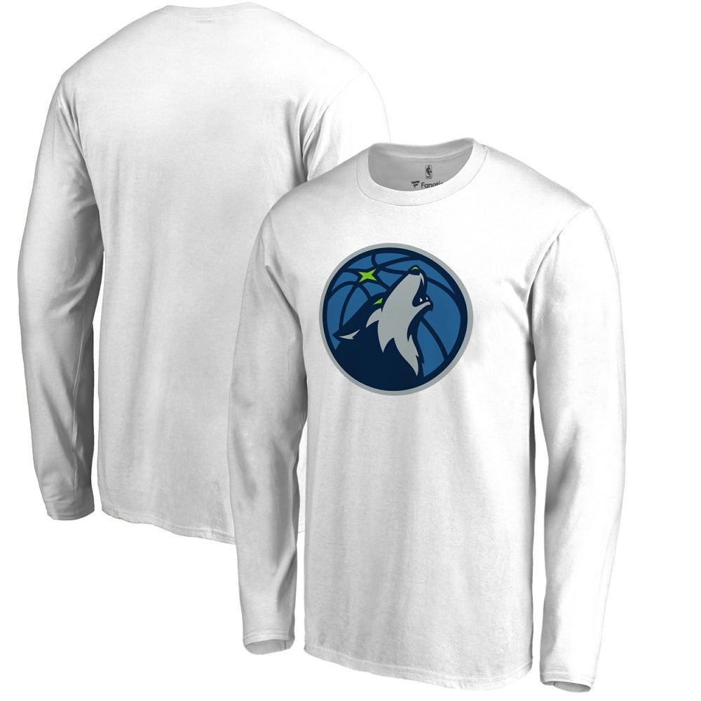 NBA - Minnesota Timberwolves Primary Logo Long Sleeve T-Shirt - White