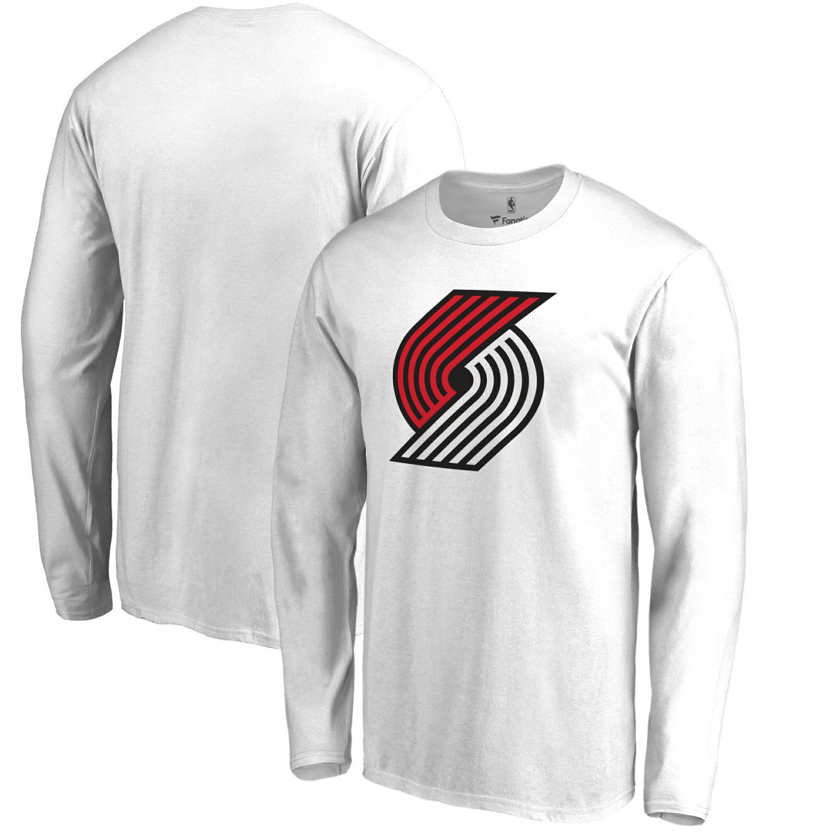 NBA - Portland Trail Blazers Primary Logo Long Sleeve T-Shirt - White
