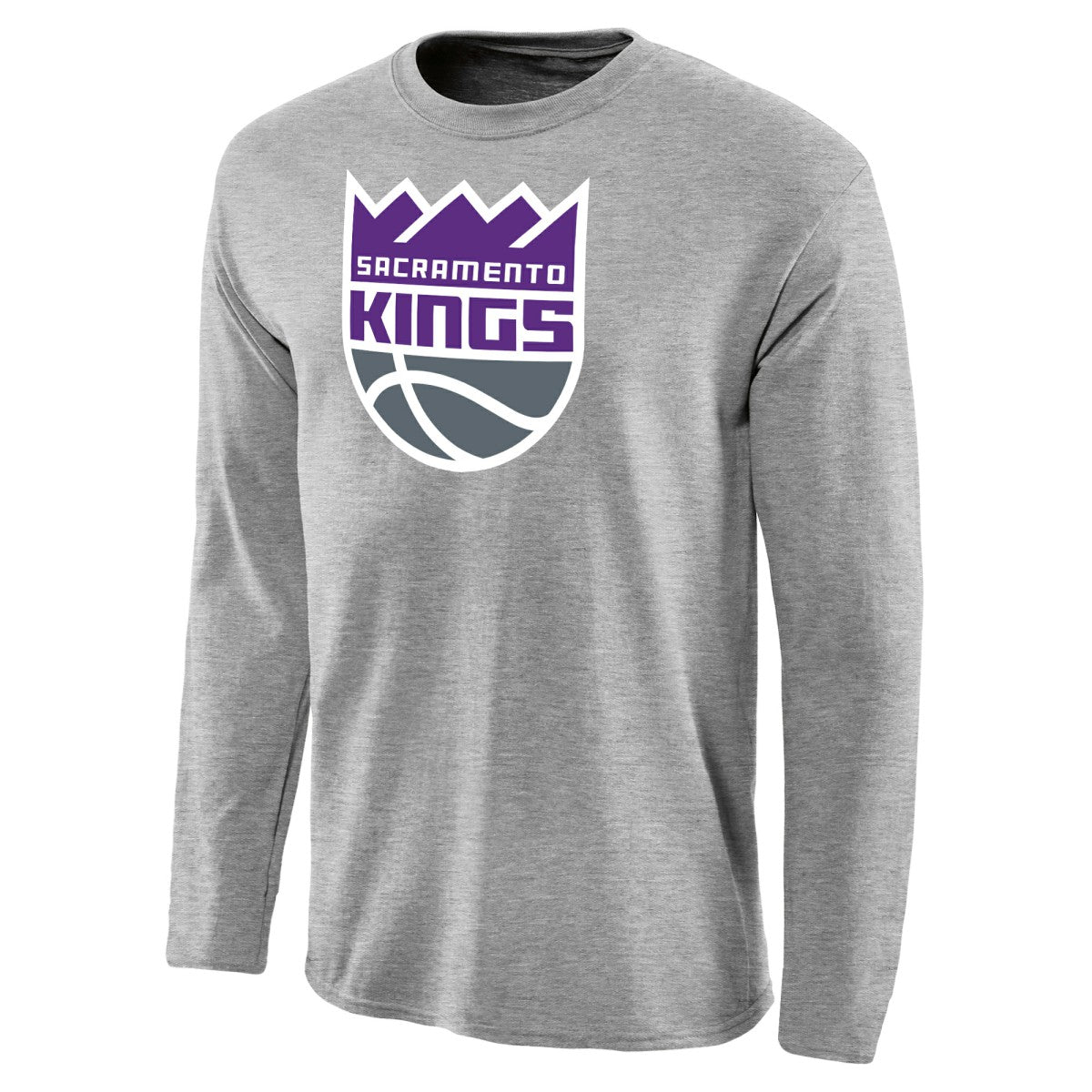 NBA - Sacramento Kings Primary Logo Long Sleeve T-Shirt - Heather Gray