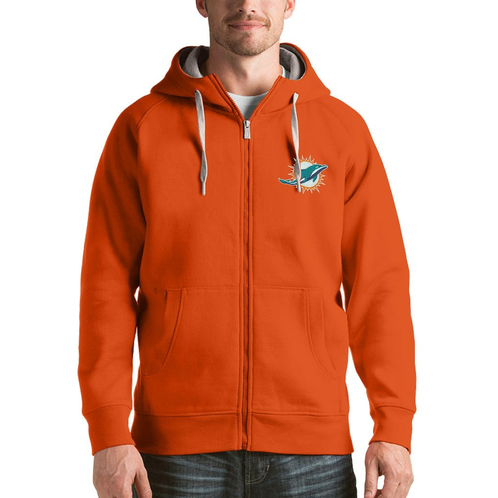 Miami Dolphins Antigua Victory Full-Zip Hoodie Orange - NFL