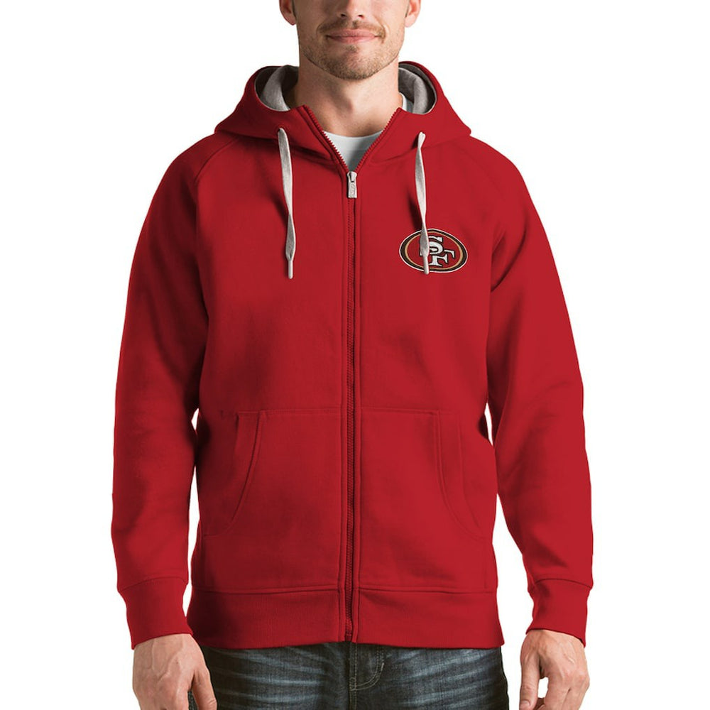 San Francisco 49ers Antigua Victory Full-Zip Hoodie Scarlet - NFL