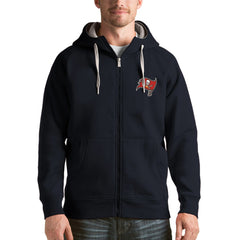 Tampa Bay Buccaneers Antigua Victory Full-Zip Hoodie Charcoal - NFL