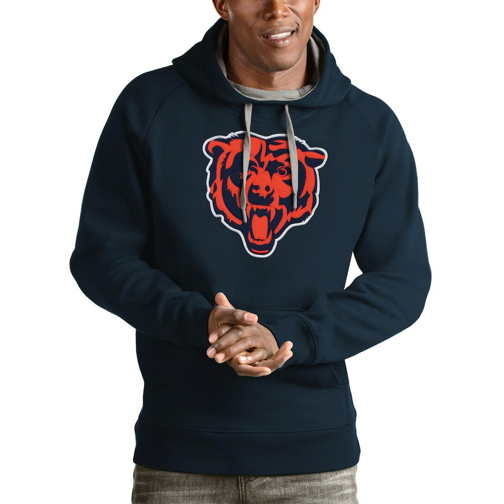Chicago Bears Antigua Victory Pullover Hoodie Navy - NFL