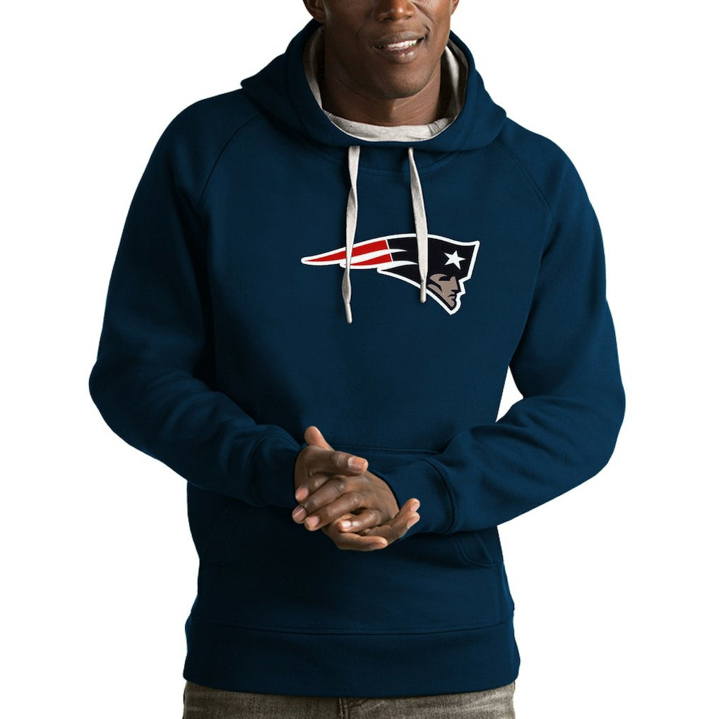 New England Patriots Antigua Victory Pullover Hoodie Navy - NFL