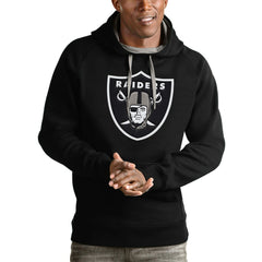 Las Vegas Raiders Antigua Victory Pullover Hoodie Black - NFL