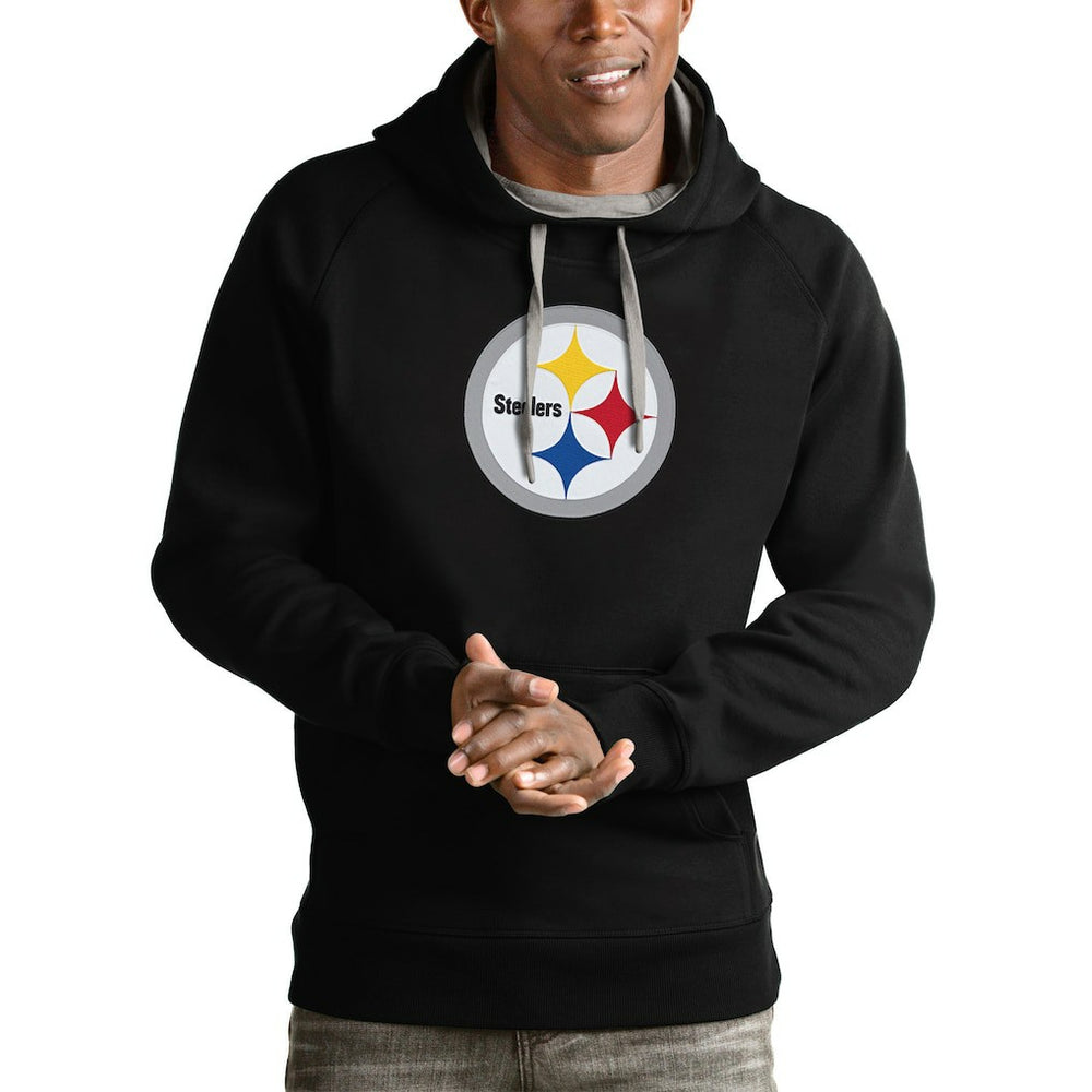 Pittsburgh Steelers Antigua Victory Pullover Hoodie Black - NFL