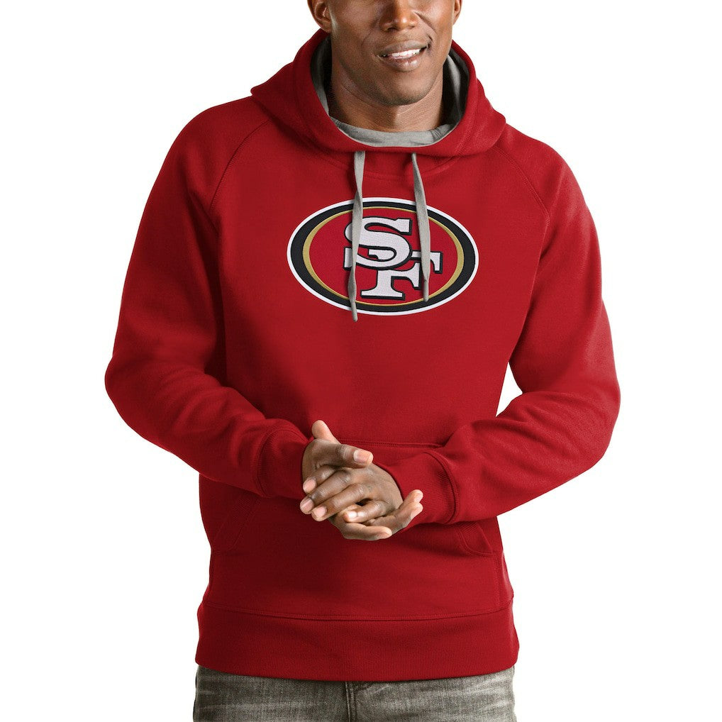 San Francisco 49ers Antigua Victory Pullover Hoodie Scarlet - NFL