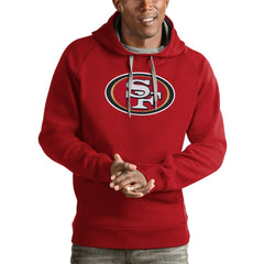 San Francisco 49ers Antigua Victory Pullover Hoodie Scarlet - NFL