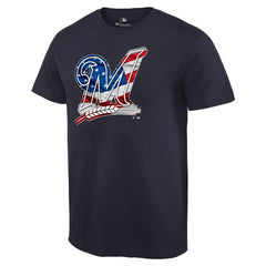 Milwaukee Brewers Memorial Day Banner Wave Logo T-Shirt Clearance