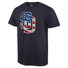 San Diego Padres Memorial Day Banner Wave Logo T-Shirt Lifestyle