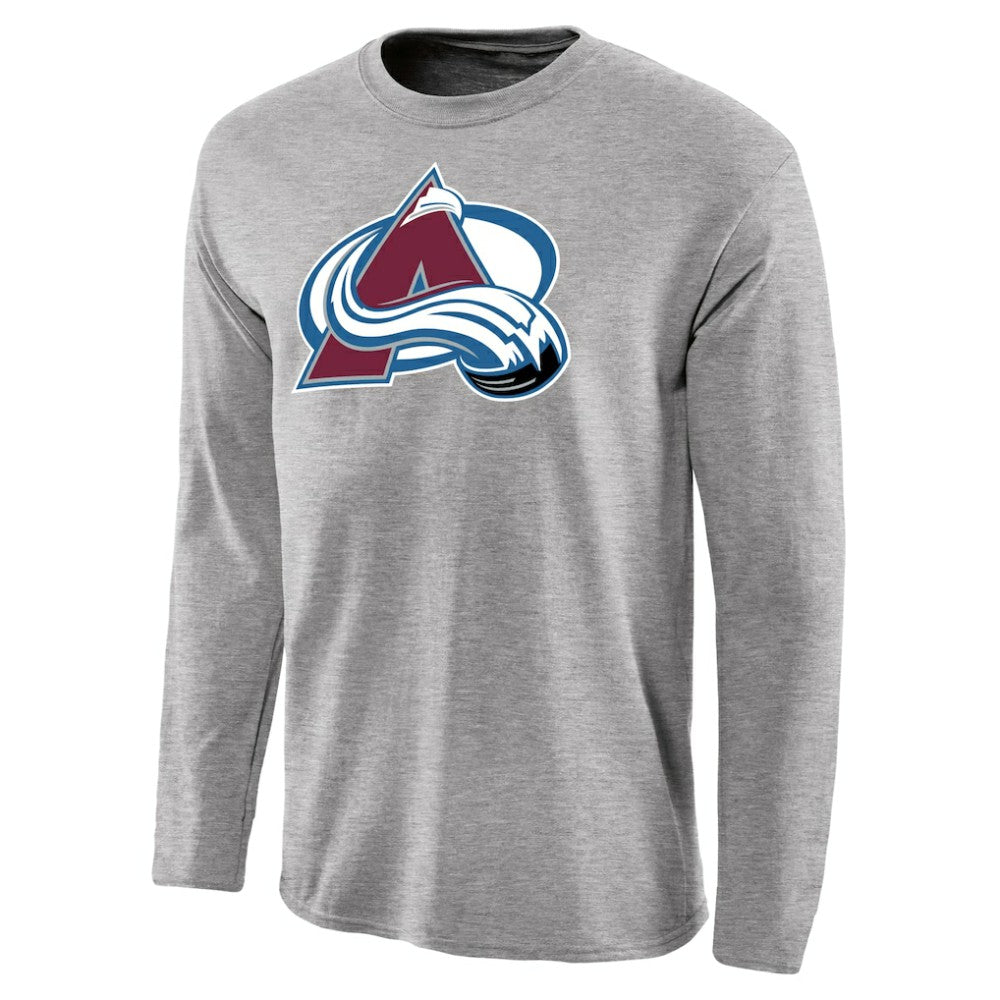 Colorado Avalanche - Team Primary Logo Long Sleeve T-Shirt Ash