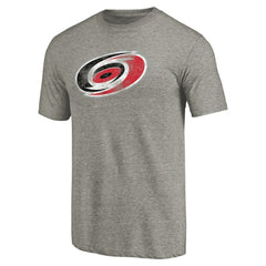 Carolina Hurricanes - Distressed Team Logo Tri-Blend T-Shirt Ash